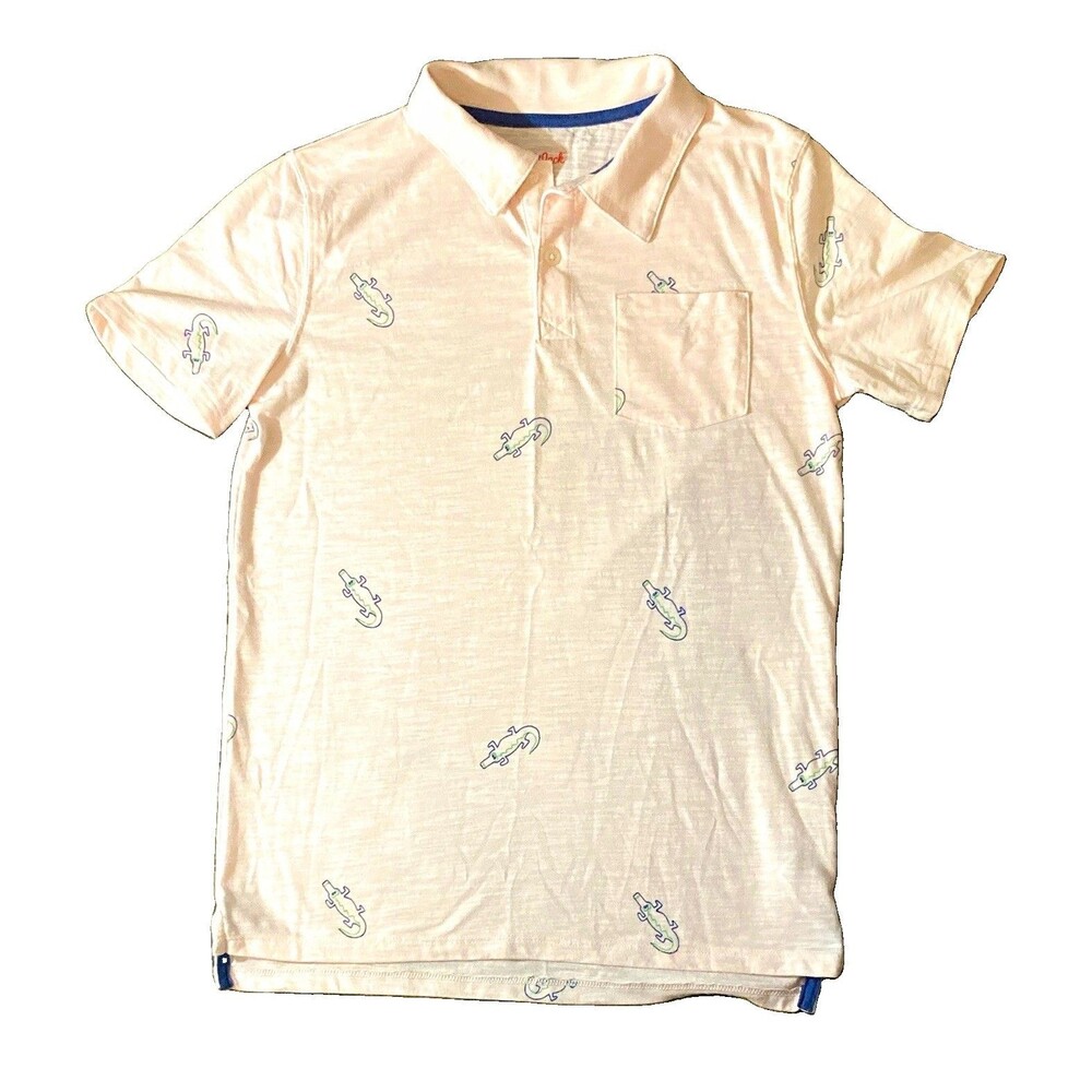 Boys L12/14 Cat & Jack Alligator Graphic Print Pocket Polo Shirt